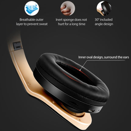 SN-P18 Foldable Bluetooth 4.0 Wireless Headset with Mic, Support TF Card (Black)-garmade.com