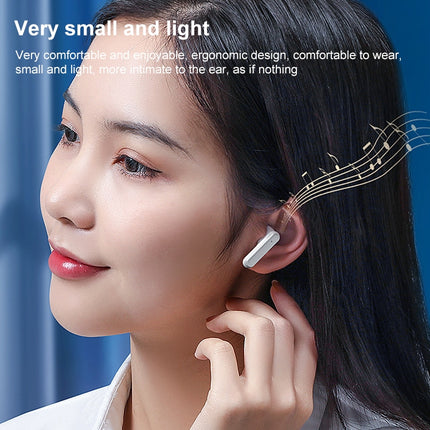 V9 Mirror Noodle Wireless Bluetooth Earphone with Charging Compartment (White)-garmade.com