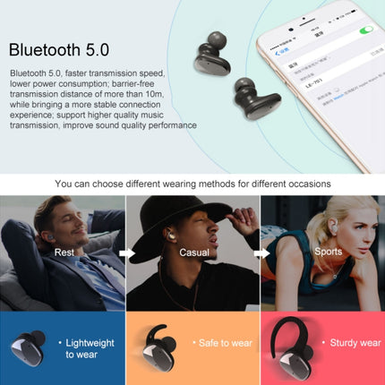 LE-703 Bluetooth 5.0 Waterproof True Wireless Sports Bluetooth Earphone (Pink)-garmade.com