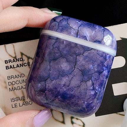 Seaweed Pattern Shockproof TPU Protective Case for Apple AirPods 1/2(Purple)-garmade.com