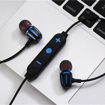 MG-G17 Bluetooth 4.2 Sport Wireless Bluetooth Earphone, Support Card (Black Blue)-garmade.com