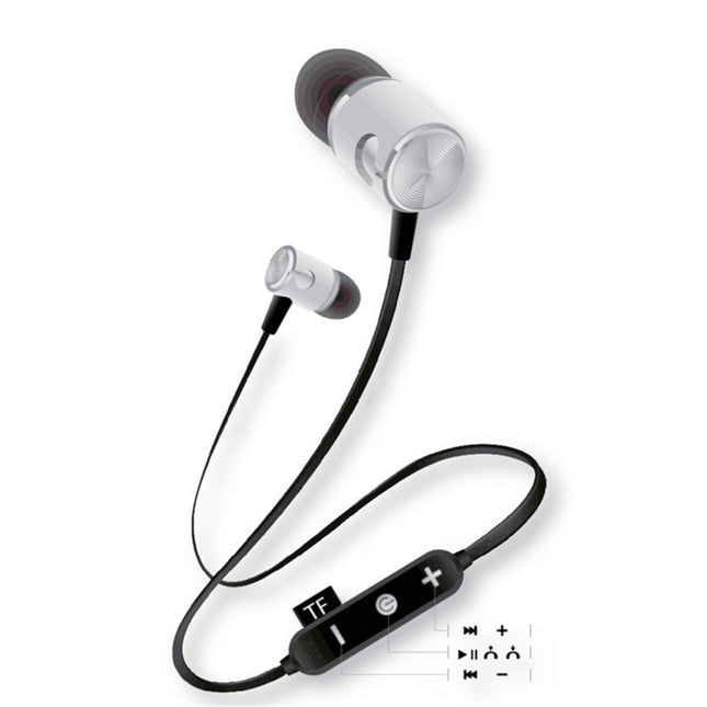 MG-G20 Bluetooth 4.2 Sport Wireless Bluetooth Earphone, Support Card(Silver)-garmade.com
