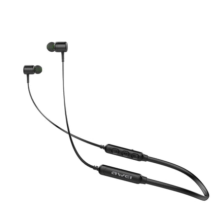 awei G30BL Neck-mounted Wireless Bluetooth Sports Stereo Earphone(Black)-garmade.com