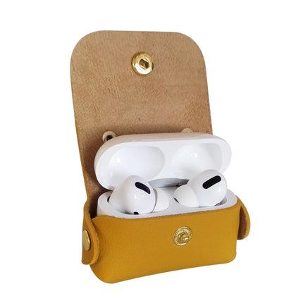 Leather Tassels Earphones Shockproof Protective Case for Apple AirPods 1/2 (Yellow)-garmade.com