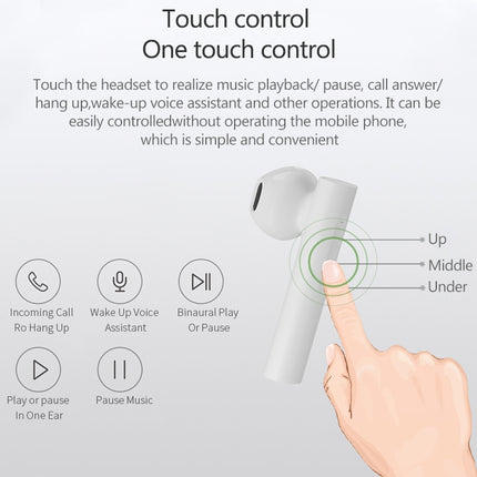 Original Xiaomi Air2 SE TWS Touch Wireless Bluetooth Earphone with Charging Box, Support HD Call & Voice Assistant & Smart Pop-up Windows(White)-garmade.com