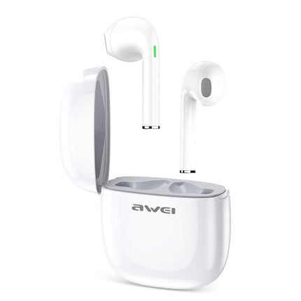 awei T28 Bluetooth V5.0 Ture Wireless Sports TWS Headset with Charging Case(White)-garmade.com
