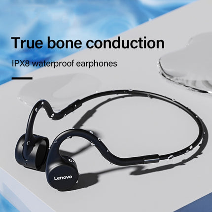 Lenovo X5 IPX8 Waterproof Bluetooth 5.0 Bone Conduction Wireless Earphones, Built-in 8G Memory (Black)-garmade.com