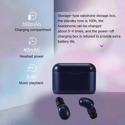 DT-4 IPX Waterproof Bluetooth 5.0 Wireless Bluetooth Earphone with 350mAh Magnetic Charging Box, Support for Calling(Rose Gold)-garmade.com