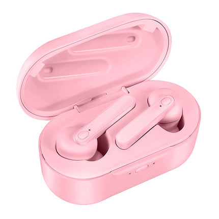 DT-5 IPX Waterproof Bluetooth 5.0 Wireless Bluetooth Earphone with Magnetic Charging Box, Support Call & Power Bank Function(Pink)-garmade.com