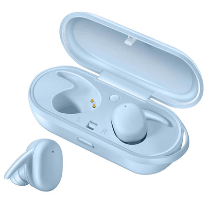 DT-7 IPX Waterproof Bluetooth 5.0 Wireless Bluetooth Earphone with 300mAh Magnetic Charging Box, Support Call(Blue)-garmade.com
