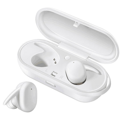 DT-7 IPX Waterproof Bluetooth 5.0 Wireless Bluetooth Earphone with 300mAh Magnetic Charging Box, Support Call(White)-garmade.com