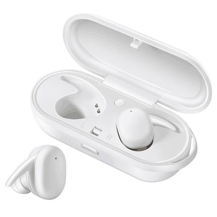 DT-7 IPX Waterproof Bluetooth 5.0 Wireless Bluetooth Earphone with 300mAh Magnetic Charging Box, Support Call(White)-garmade.com