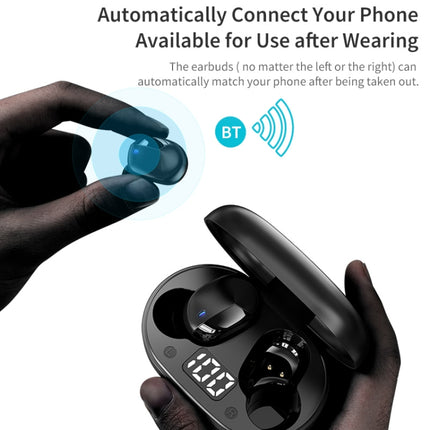 ROCK EB62 TWS Mini Bluetooth Earphone with Magnetic Charging Box, Support LED Power Digital Display & Call-garmade.com