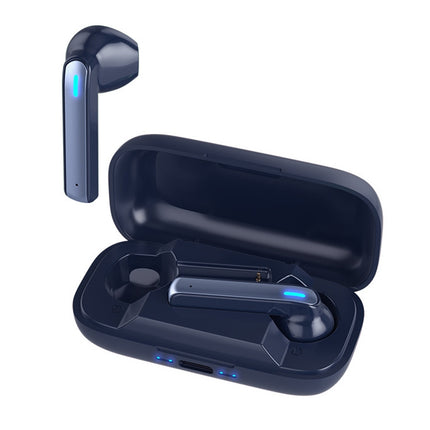 BQ02 TWS Semi-in-ear Touch Bluetooth Earphone with Charging Box & Indicator Light, Supports HD Calls & Intelligent Voice Assistant (Blue)-garmade.com