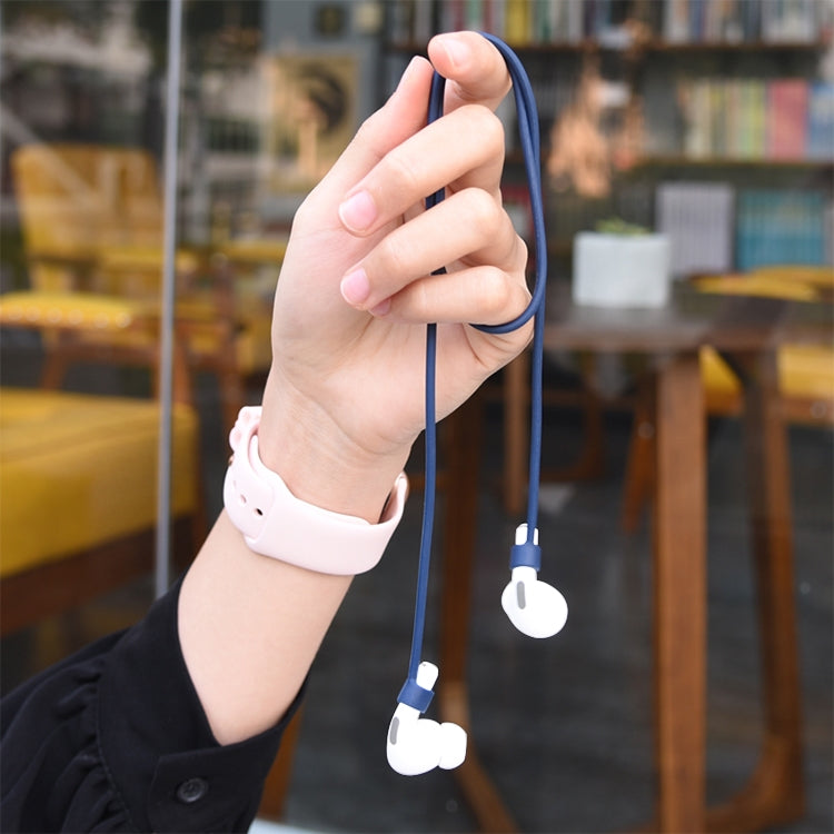 For AirPods Pro 3 in 1 Silicone Earphone Protective Case + Hook + Anti-lost Rope Set(White)-garmade.com