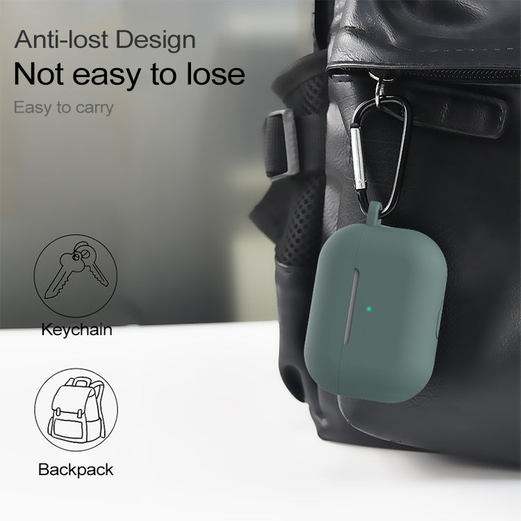 For AirPods Pro 3 in 1 Silicone Earphone Protective Case + Hook + Anti-lost Rope Set(White)-garmade.com