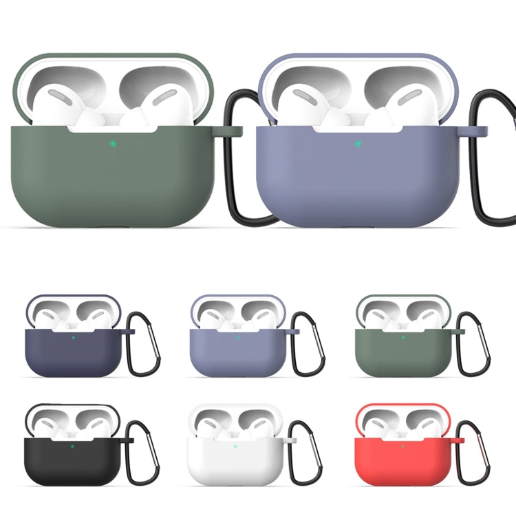 For AirPods Pro 3 in 1 Silicone Earphone Protective Case + Hook + Anti-lost Rope Set(White)-garmade.com