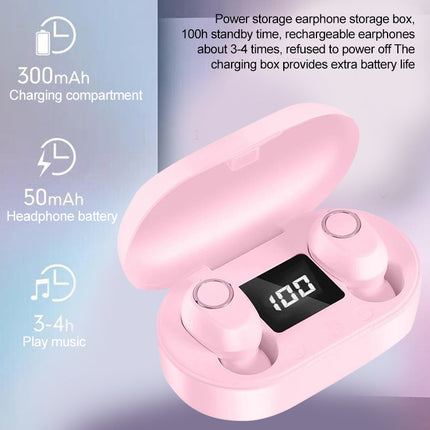 DT-13 Wireless Two Ear Bluetooth Headset Supports Touch & Smart Magnetic Charging(Pink)-garmade.com