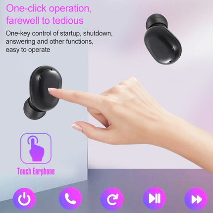 DT-14 Wireless Two Ear Bluetooth Headset Supports Touch & Smart Magnetic Charging & Power On Automatic Pairing(Black)-garmade.com