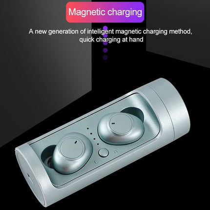 DT-15 Wireless Two Ear Bluetooth Headset Supports Touch & Smart Magnetic Charging & Power On Automatic Pairing (Black)-garmade.com