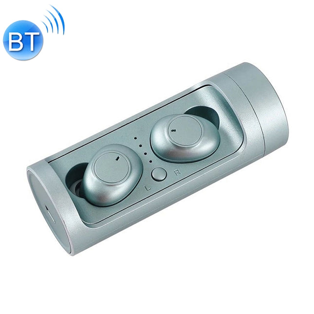 DT-15 Wireless Two Ear Bluetooth Headset Supports Touch & Smart Magnetic Charging & Power On Automatic Pairing (Green)-garmade.com