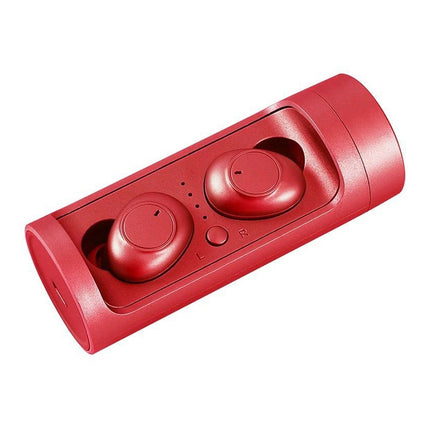 DT-15 Wireless Two Ear Bluetooth Headset Supports Touch & Smart Magnetic Charging & Power On Automatic Pairing (Red)-garmade.com