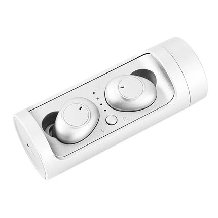 DT-15 Wireless Two Ear Bluetooth Headset Supports Touch & Smart Magnetic Charging & Power On Automatic Pairing (White)-garmade.com