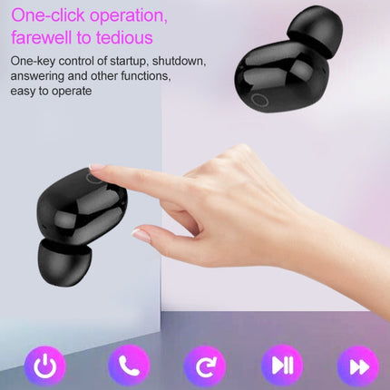 Dt-18 Wireless Two Ear Bluetooth Headset With 2000mAh Charging Cabin & Touch & Intelligent Magnetic Suction Charging (Black)-garmade.com