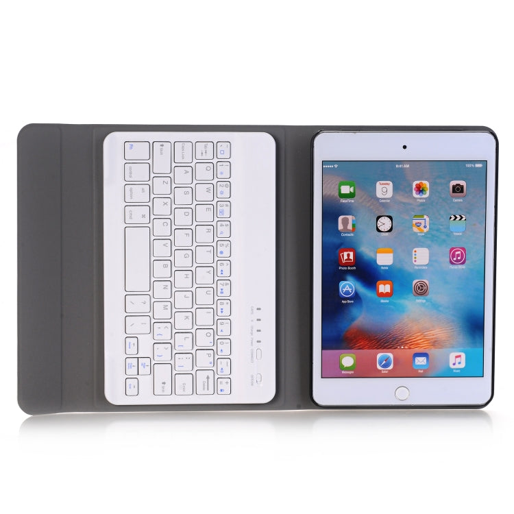 A05 Bluetooth 3.0 Ultra-thin ABS Detachable Bluetooth Keyboard Leather Tablet Case for iPad mini 5, with Holder(Rose Gold)-garmade.com
