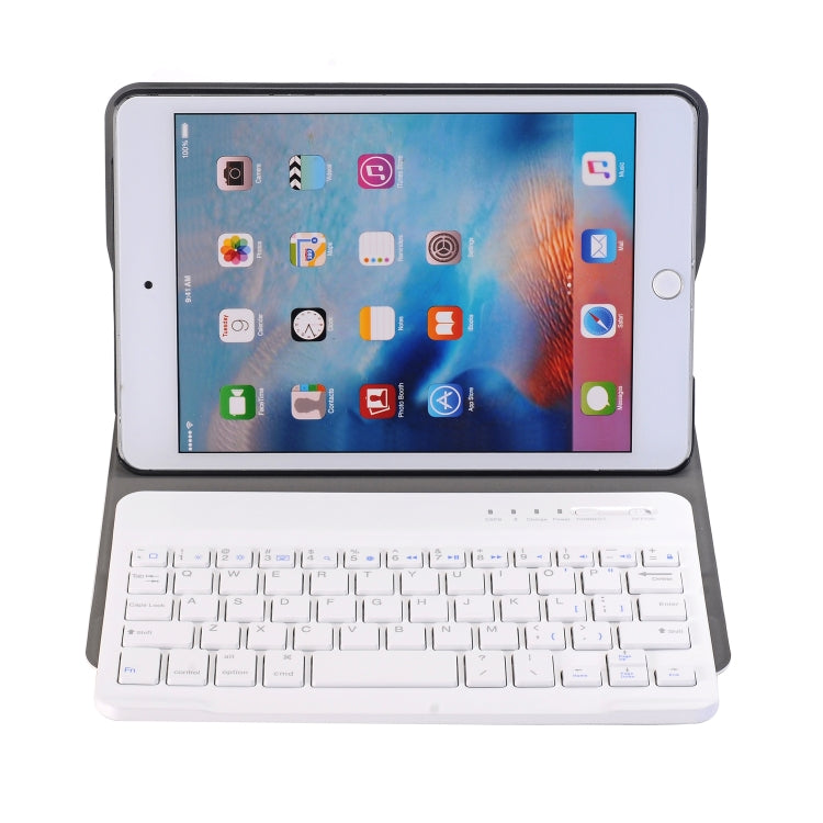 A05 Bluetooth 3.0 Ultra-thin ABS Detachable Bluetooth Keyboard Leather Tablet Case for iPad mini 5, with Holder(Rose Gold)-garmade.com