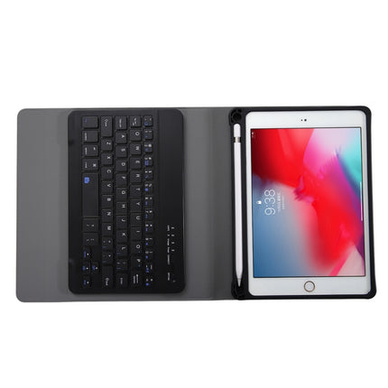 A05B Bluetooth 3.0 Ultra-thin ABS Detachable Bluetooth Keyboard Leather Tablet Case for iPad mini 5 / 4 / 3 / 2, with Holder(Black)-garmade.com