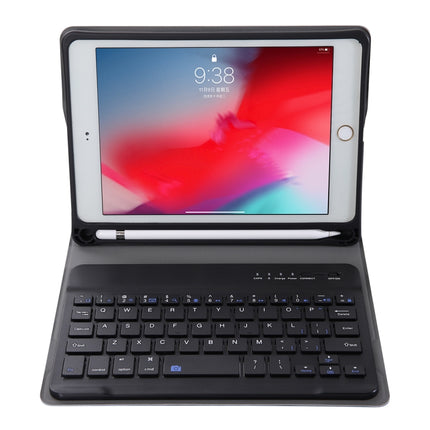 A05B Bluetooth 3.0 Ultra-thin ABS Detachable Bluetooth Keyboard Leather Tablet Case for iPad mini 5 / 4 / 3 / 2, with Holder(Black)-garmade.com
