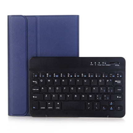 A05B Bluetooth 3.0 Ultra-thin ABS Detachable Bluetooth Keyboard Leather Tablet Case for iPad mini 5 / 4 / 3 / 2, with Holder(Dark Blue)-garmade.com