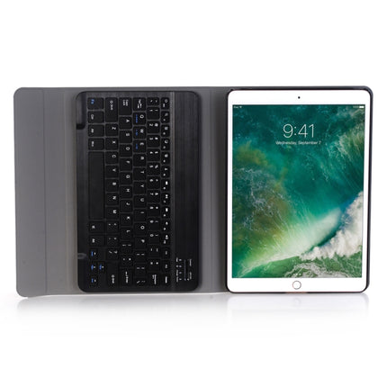 A09 Bluetooth 3.0 Ultra-thin ABS Detachable Bluetooth Keyboard Leather Tablet Case for iPad Air / Pro 10.5 inch (2019), with Holder (Dark Blue)-garmade.com