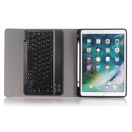 A09B Bluetooth 3.0 Ultra-thin ABS Detachable Bluetooth Keyboard Leather Tablet Case for iPad Air / Pro 10.5 inch (2019), with Pen Slot & Holder (Black)-garmade.com