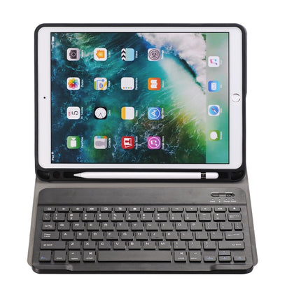 A09B Bluetooth 3.0 Ultra-thin ABS Detachable Bluetooth Keyboard Leather Tablet Case for iPad Air / Pro 10.5 inch (2019), with Pen Slot & Holder (Dark Blue)-garmade.com