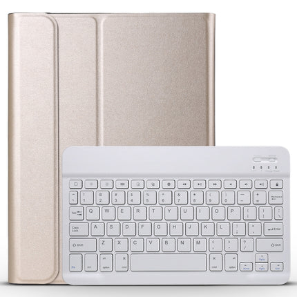 A11 Bluetooth 3.0 Ultra-thin ABS Detachable Bluetooth Keyboard Leather Tablet Case for iPad Pro 11 inch （2018）, with Holder (Gold)-garmade.com