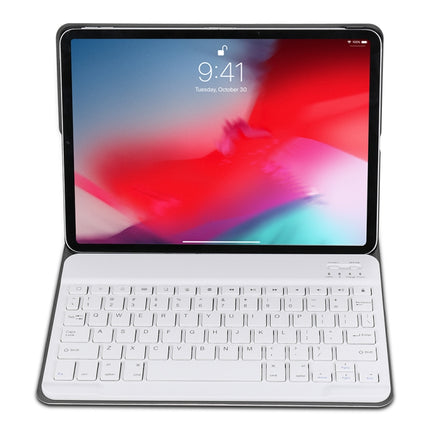 A11 Bluetooth 3.0 Ultra-thin ABS Detachable Bluetooth Keyboard Leather Tablet Case for iPad Pro 11 inch （2018）, with Holder (Rose Gold)-garmade.com