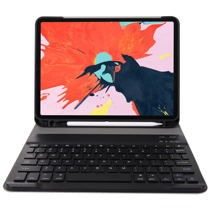 A11B Bluetooth 3.0 Ultra-thin ABS Detachable Bluetooth Keyboard Leather Tablet Case for iPad Pro 11 inch （2018）, with Pen Slot & Holder (Black)-garmade.com