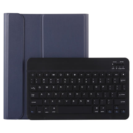A11B Bluetooth 3.0 Ultra-thin ABS Detachable Bluetooth Keyboard Leather Tablet Case for iPad Pro 11 inch （2018）, with Pen Slot & Holder (Dark Blue)-garmade.com