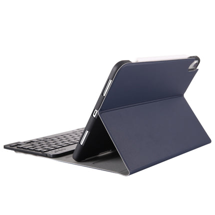 A11B Bluetooth 3.0 Ultra-thin ABS Detachable Bluetooth Keyboard Leather Tablet Case for iPad Pro 11 inch （2018）, with Pen Slot & Holder (Dark Blue)-garmade.com