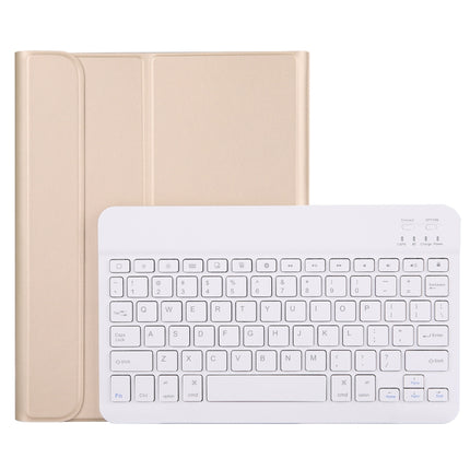A11B Bluetooth 3.0 Ultra-thin ABS Detachable Bluetooth Keyboard Leather Tablet Case for iPad Pro 11 inch （2018）, with Pen Slot & Holder (Gold)-garmade.com
