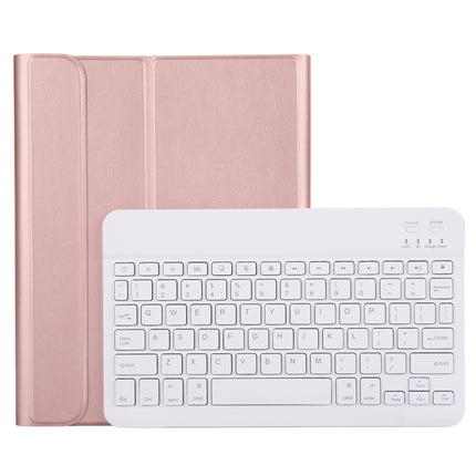 A11B Bluetooth 3.0 Ultra-thin ABS Detachable Bluetooth Keyboard Leather Tablet Case for iPad Pro 11 inch （2018）, with Pen Slot & Holder (Rose Gold)-garmade.com