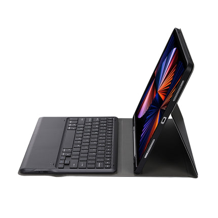 A12B Bluetooth 3.0 Ultra-thin Detachable Bluetooth Keyboard Leather Tablet Case for iPad Pro 12.9 inch （2018）, with Pen Slot & Holder(Black)-garmade.com