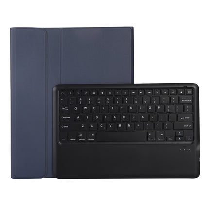 A12B Bluetooth 3.0 Ultra-thin Detachable Bluetooth Keyboard Leather Tablet Case for iPad Pro 12.9 inch （2018）, with Pen Slot & Holder(Dark Blue)-garmade.com