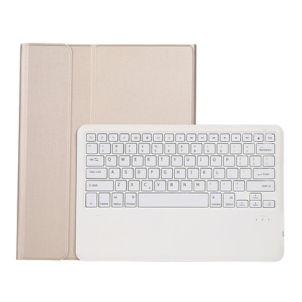 A12B Bluetooth 3.0 Ultra-thin Detachable Bluetooth Keyboard Leather Tablet Case for iPad Pro 12.9 inch （2018）, with Pen Slot & Holder(Gold)-garmade.com