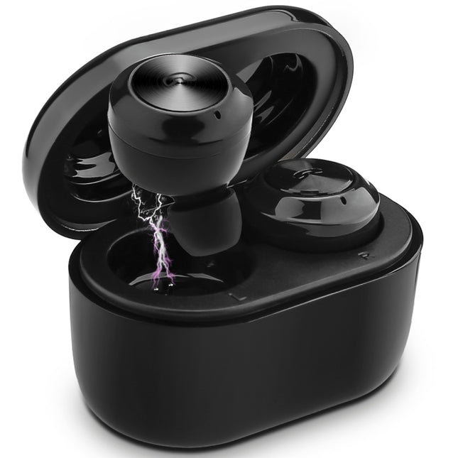 BTH-A6 Wireless Bluetooth 5.0 Earphone with Magnetic Charging Box (Black)-garmade.com
