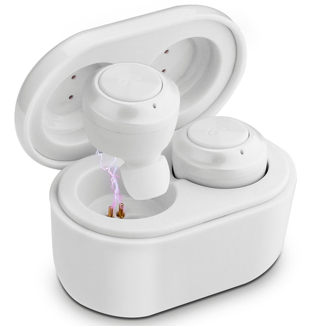 BTH-A6 Wireless Bluetooth 5.0 Earphone with Magnetic Charging Box (White)-garmade.com