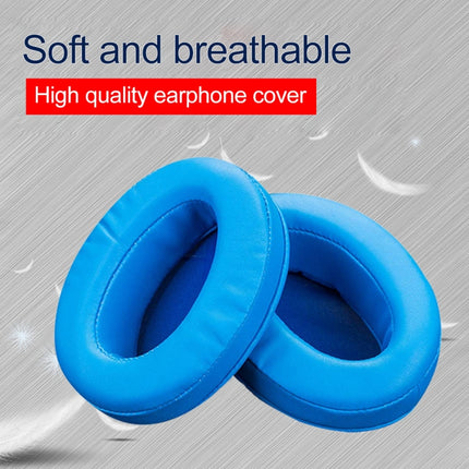 1 Pair Oval Leather Beveled Headphone Protective Case for Brainwavz HM5 / Philip SHP9500(White)-garmade.com