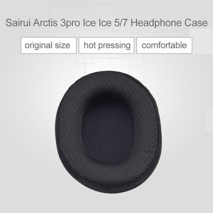 1 Pair Leather Sponge Protective Case for Steelseries Arctis 3 Pro / Ice 5 / Ice 7 Headphone(Black Montage)-garmade.com